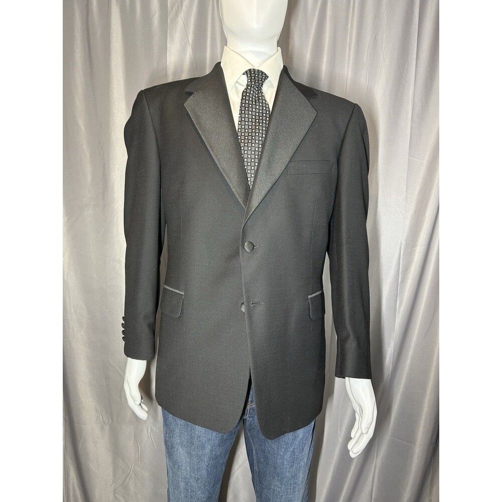 VTG Daniel Gray Men’s Black 100% Worsted Wool Tuxedo 43R Pants 35X30 Formal